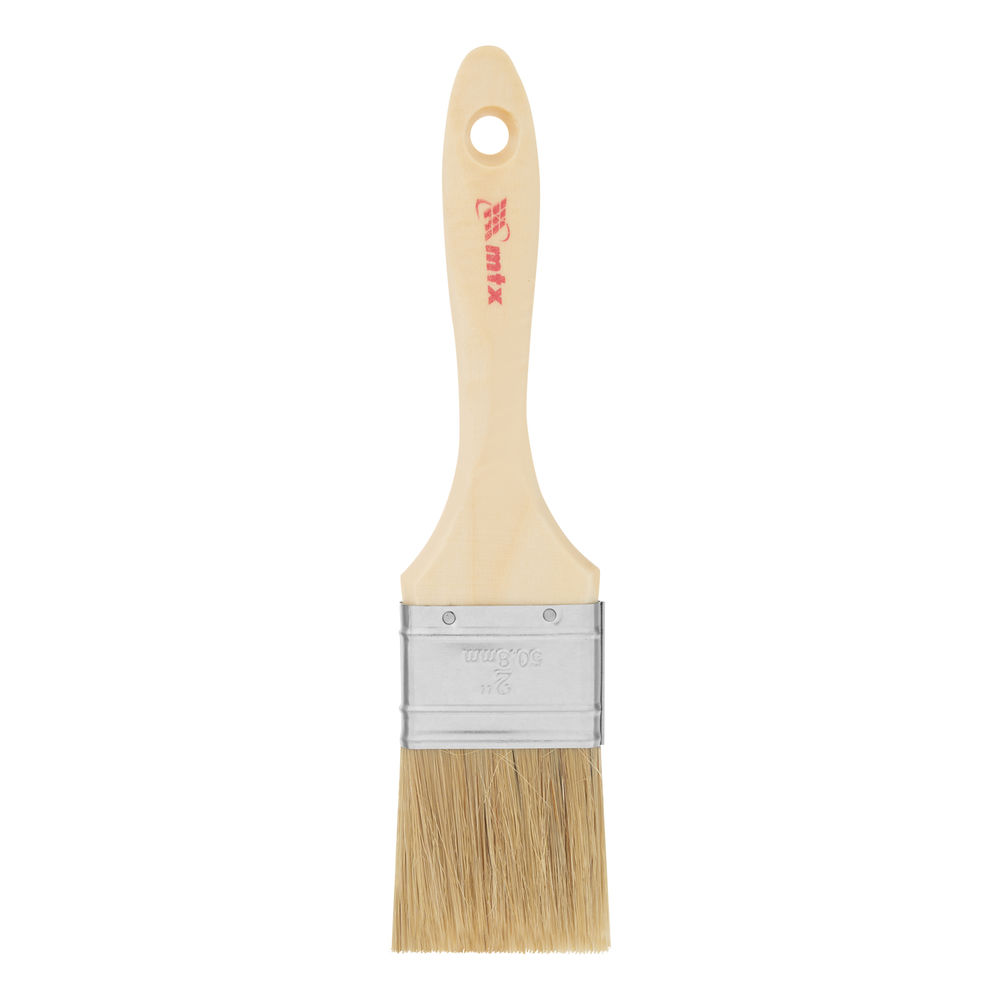 Кисть плоская Евро 2, натуральная щетина, деревянная ручка MTX (83053)