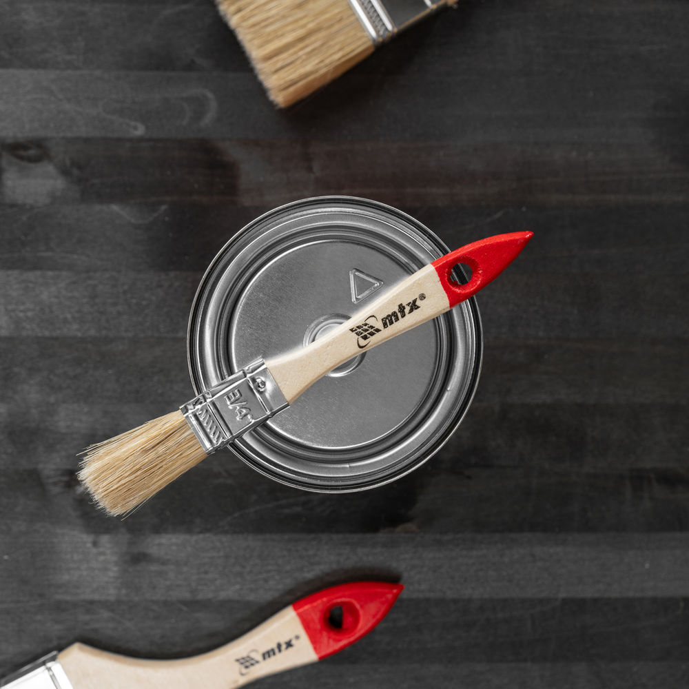 Кисть плоская Стандарт 3/4 (20 мм) натуральная щетина, деревянная ручка MTX (82515)