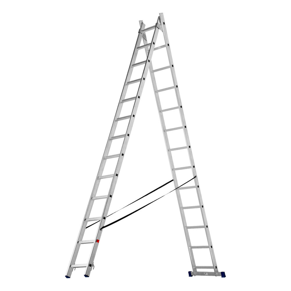 Лестница, 2 х 13 ступеней, алюминиевая, двухсекционная, Сибртех (97913)