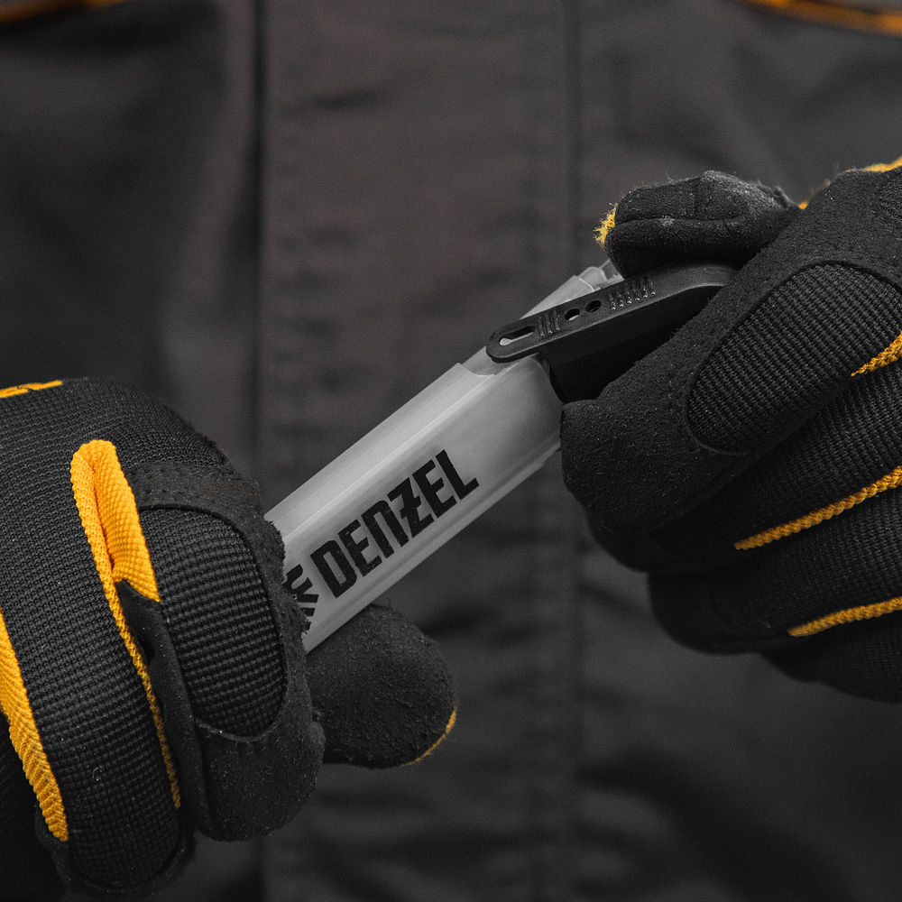 Лезвия, 18 мм, сталь SK5 - 0,5 мм, многосегментные, 10 штук Denzel (79304)