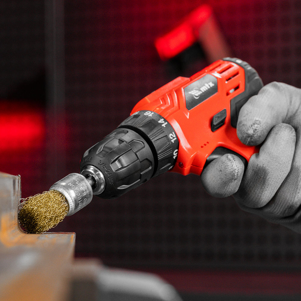 Набор щеток для дрели, 5 шт, 2 плоские, 50-75 мм, 3 чашки, 25-50-75 мм, со шпильками Matrix (74492)