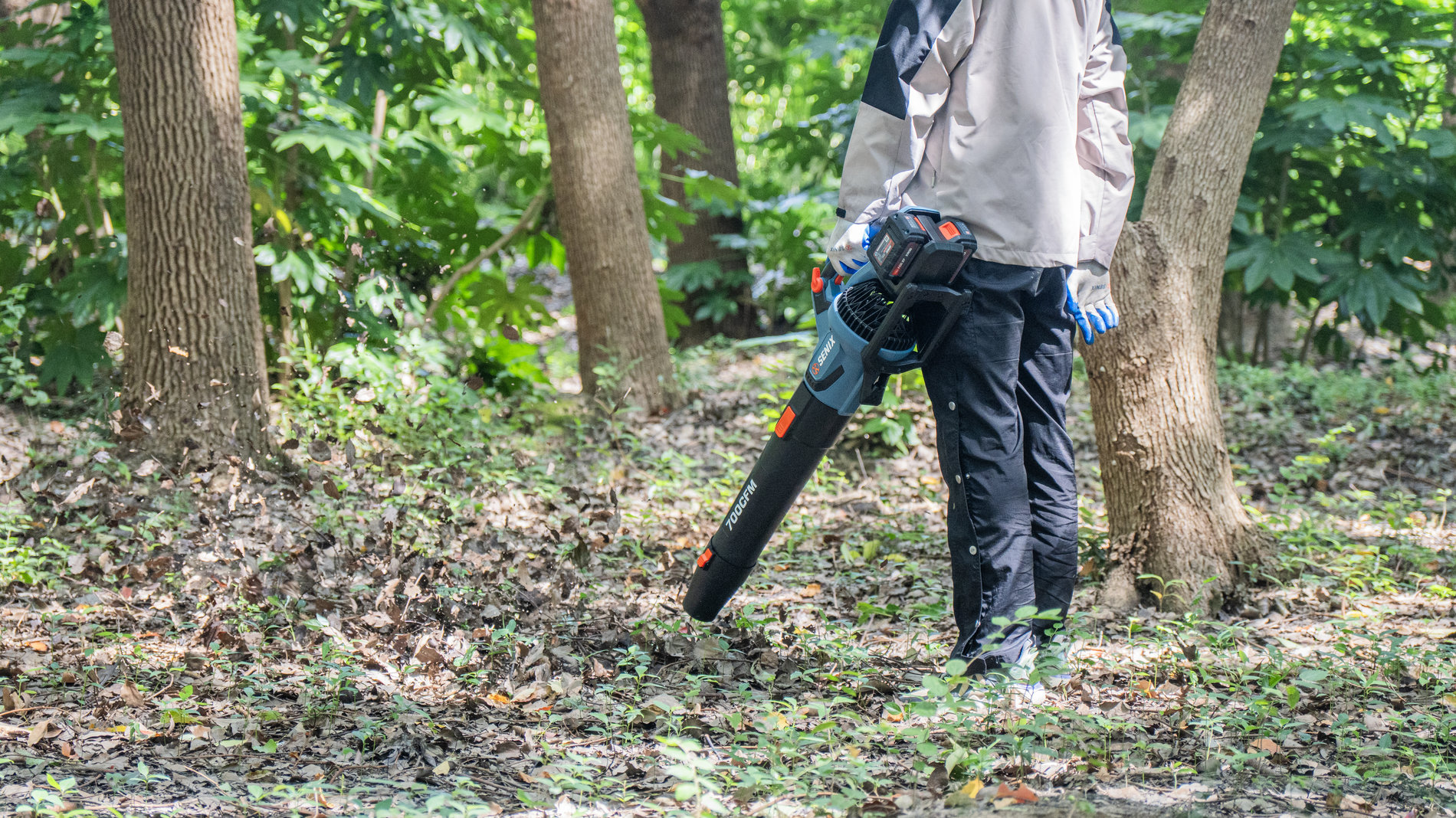 Воздуходувка аккумуляторная, 40В, 2 АКБ и ЗУ 2X2 20V