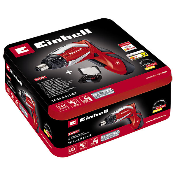 Отвертка акк. Einhell TE-SD 3,6 Li, 3.6В,0-200об/мин,3,5Нм,рег.момента,трансформер,наб.бит32,мет.кор (4513495)