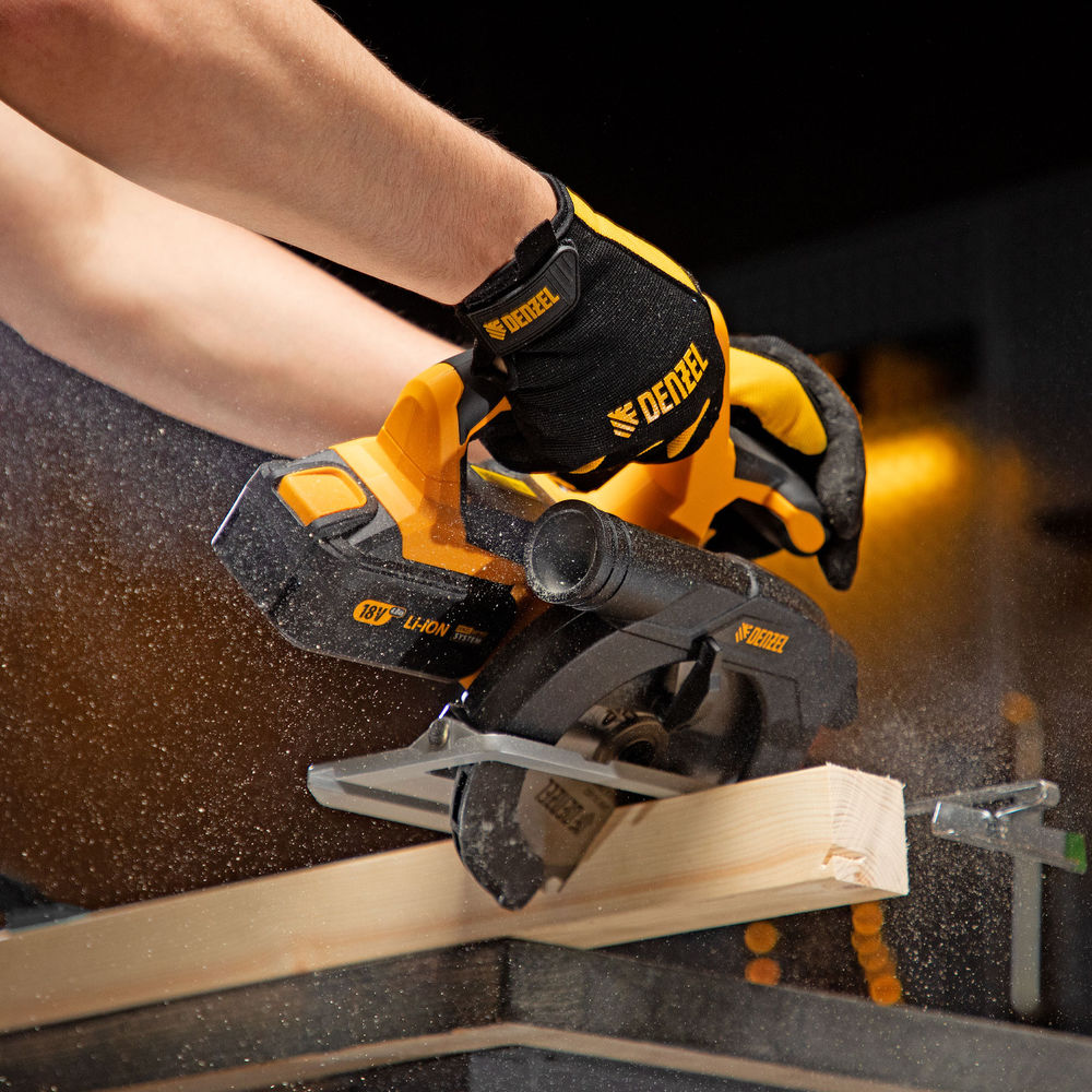 Пила циркулярная аккумуляторная бесщет. CCS-165, 18В Li-Ion Denzel (27401)