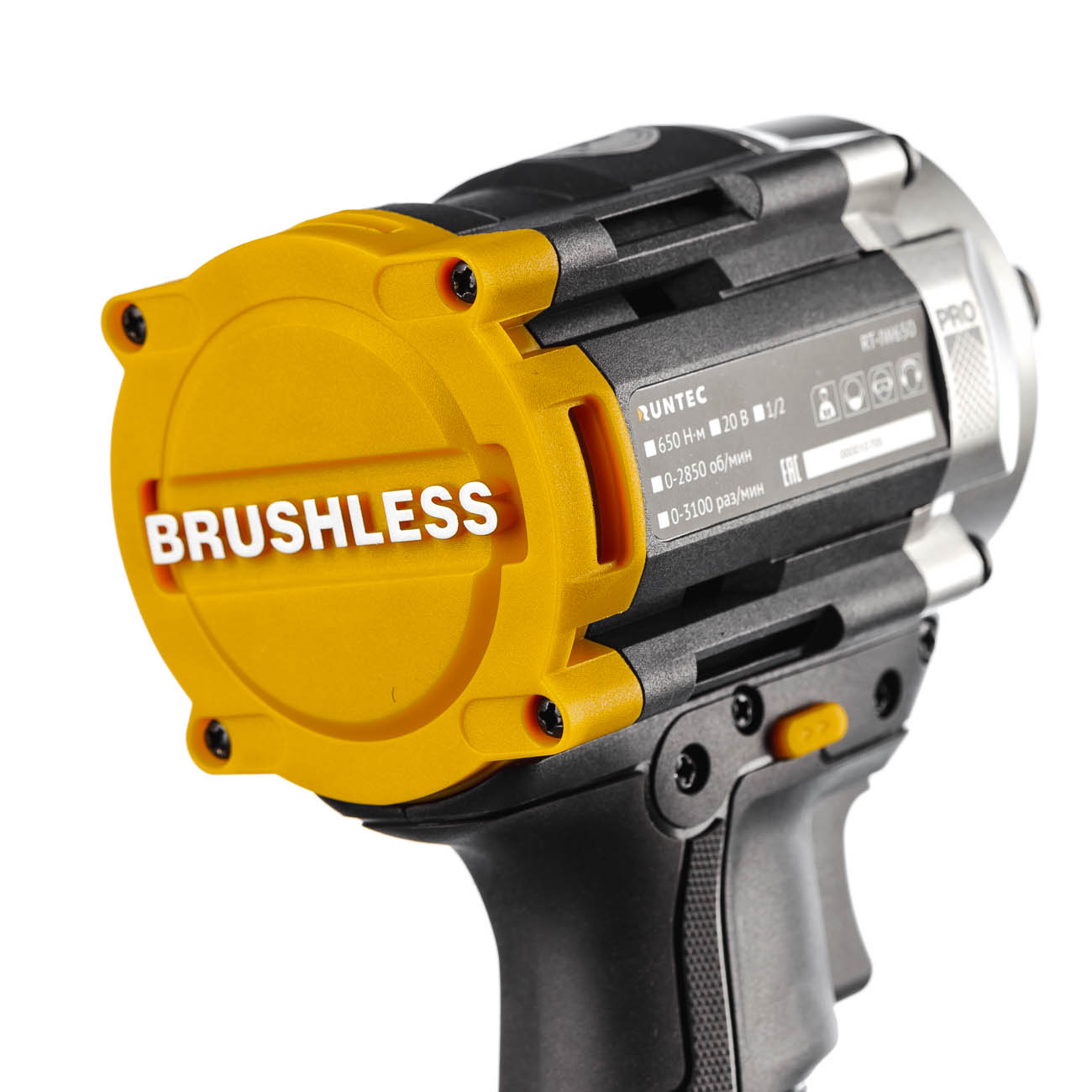 Гайковерт ударный аккумуляторный PRO 1/2, 20В, 2*4Ач, 650Нм RUNTEC RT-IW650