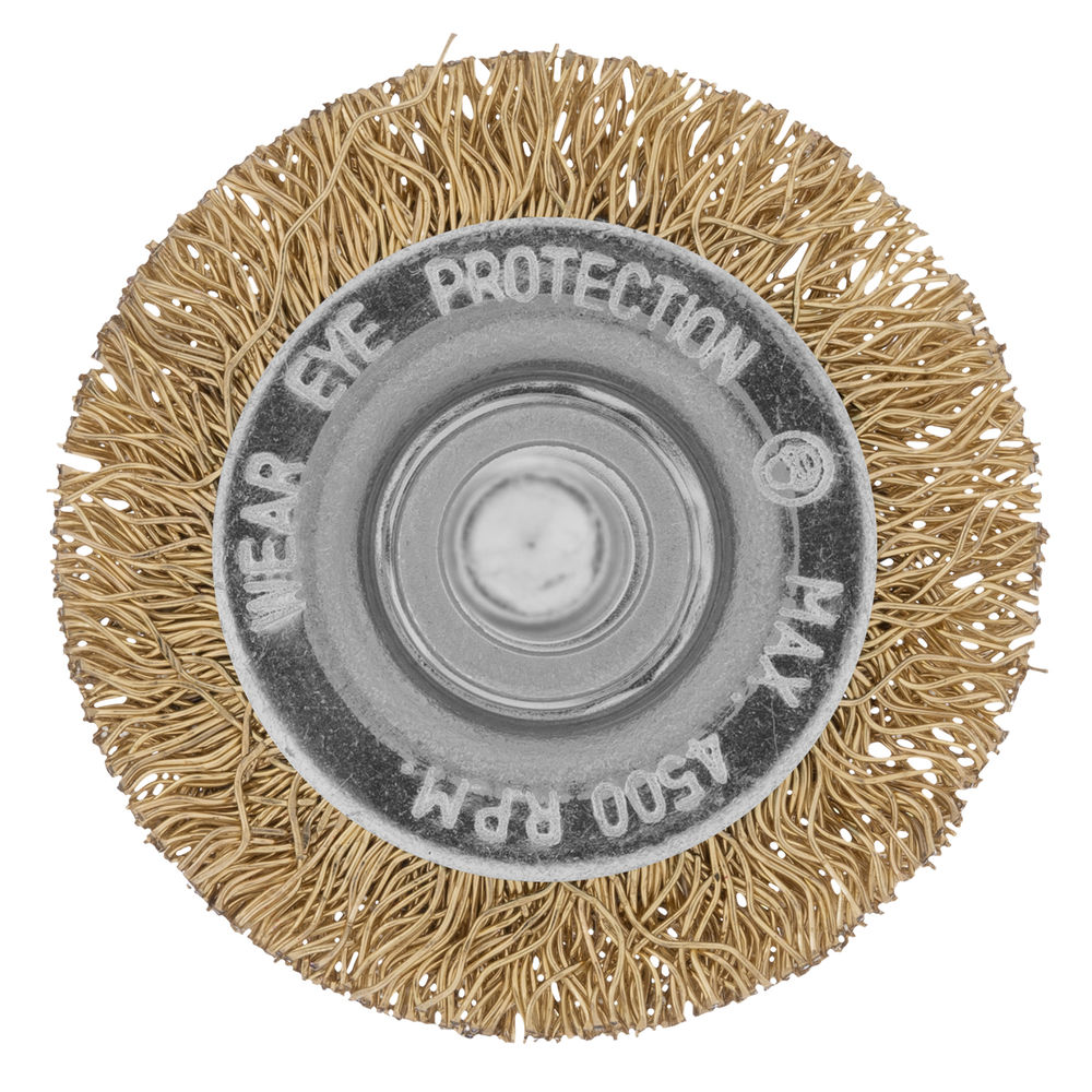 Щетка для дрели, 40 мм, плоская со шпилькой, латунированная витая проволока Matrix (74442)