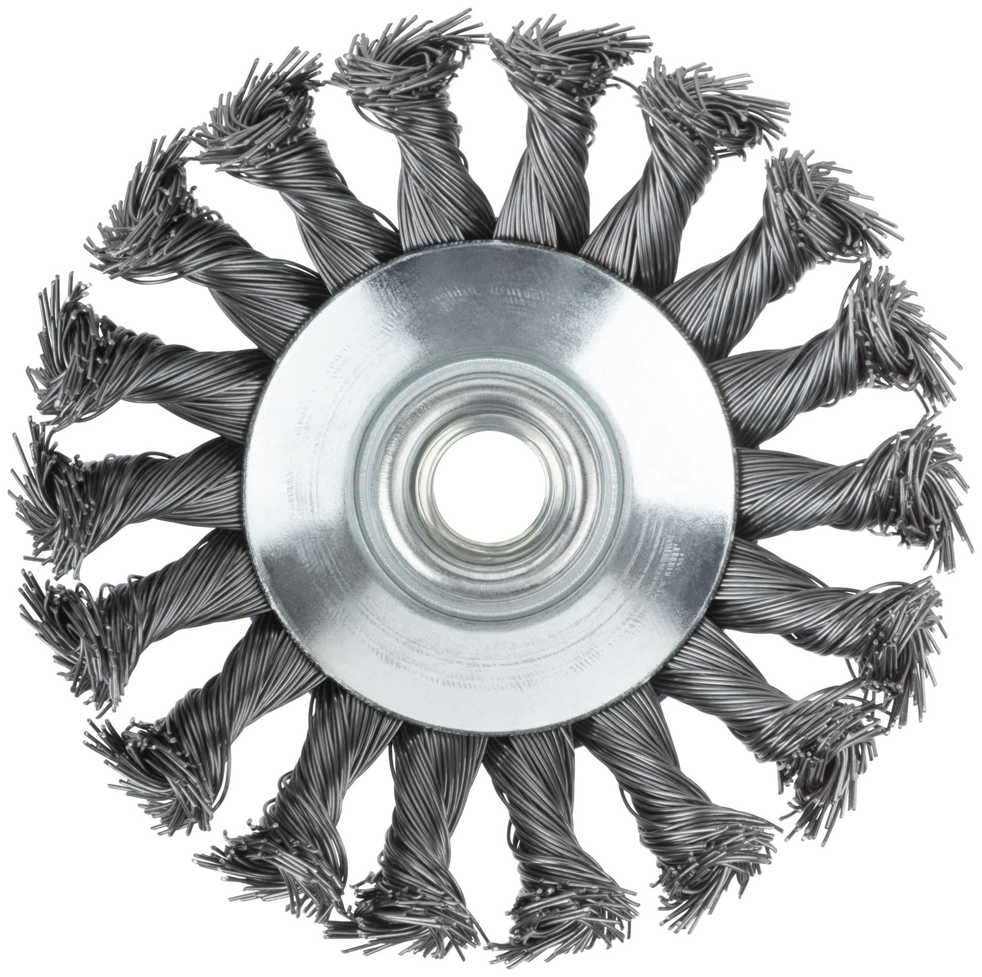 Щетка для УШМ, М14, тип Тарелка, крученая проволока 0,5 мм, 100 мм, блистер, CUTOP Profi (82-905)