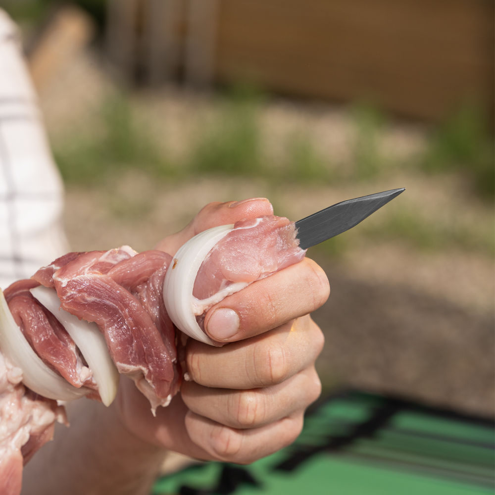 Шампур плоский, 650х10х2,5 мм, с деревянной рукояткой, нерж. сталь, Camping// Palisad (69751)