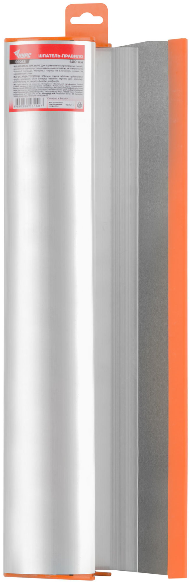 Шпатель-Правило Профи, нержавеющая сталь с алюминиевой ручкой 400 мм (09055)
