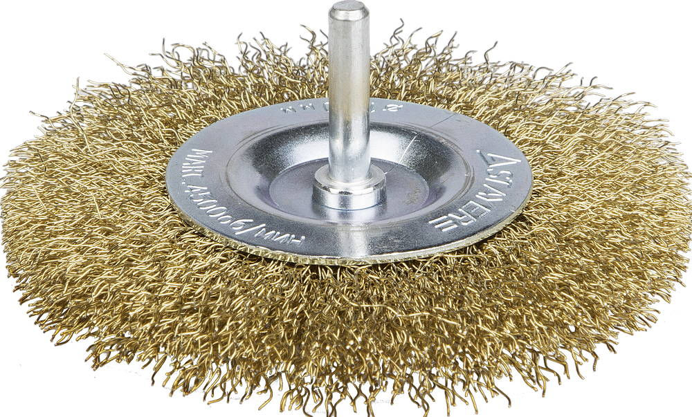 Щетка дисковая для дрели 100 мм, витая стальная латунированная проволока 0.3 мм Professional STAYER 35114-100_z01