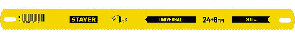 Полотно универсальное двустороннее широкое по дереву и металлу 8 + 24 TPI, 25 х 300 мм, 1 шт, коробка 50 шт Universal STAYER 1591