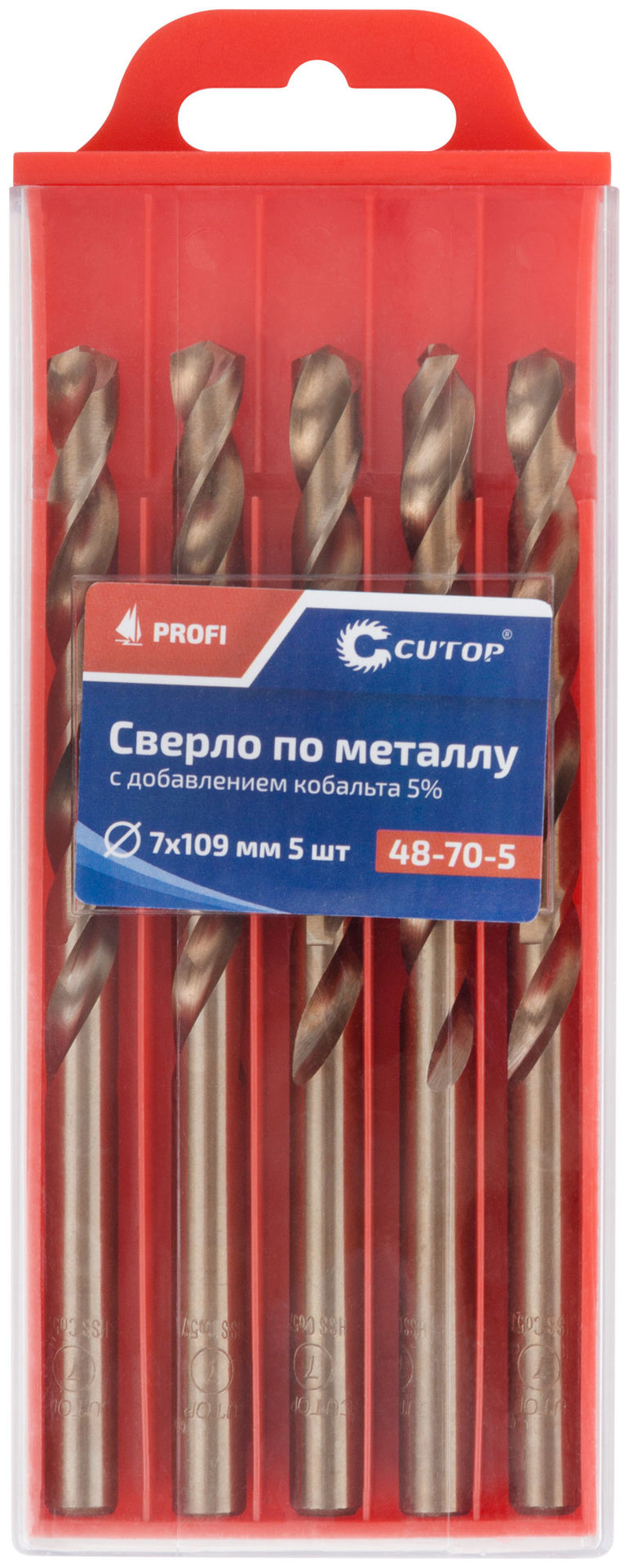 Сверло по металлу Cutop Profi с кобальтом 5%, 7 x 109 мм (5 шт) (48-70-5)