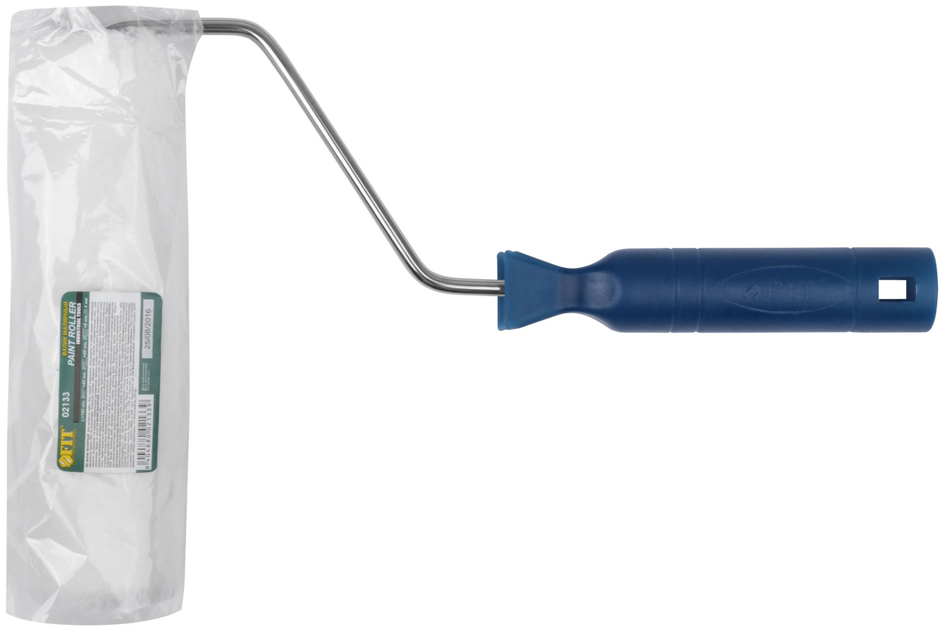 Валик велюровый, диаметр 40/48 мм, бюгель 6 мм, ворс 4 мм, белый, 180 мм (02133)