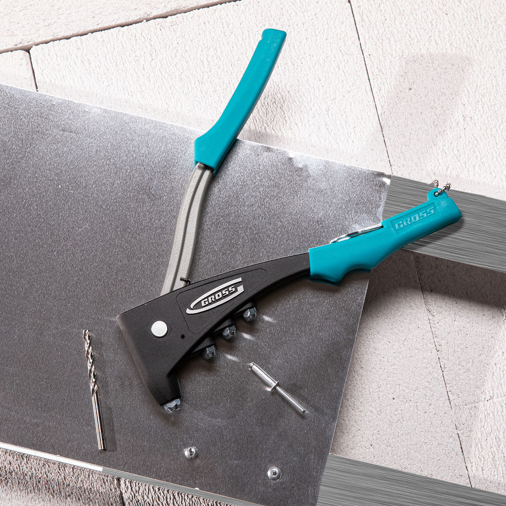 Заклепочник литой, усиленный, заклепки 2.4-4.8 мм Gross (40403)