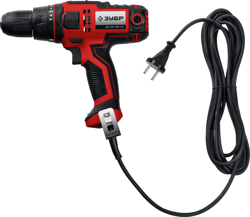 Дрель-шуруповерт сетевая 500 Вт 45 Н·м кейс ЗУБР ДШ-М3-500-2 К