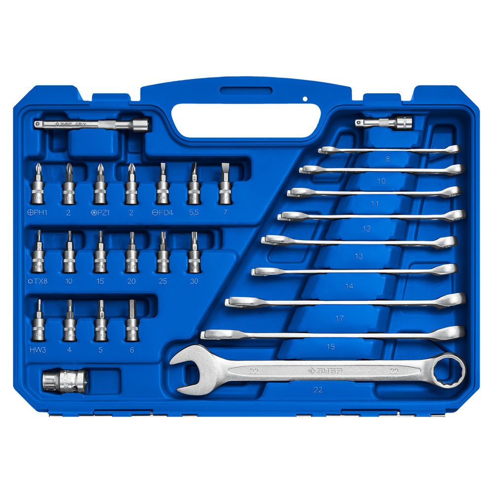 Универсальный набор инструмента 82 предм. А-82 (1/2 + 1/4) Профессионал ЗУБР 27635-H82