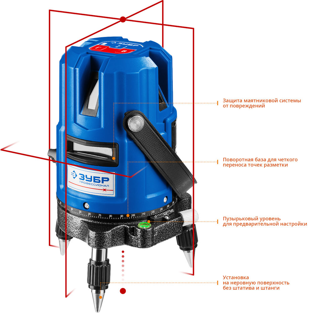 Лазерный нивелир Крест 55, 20 - 70 м ЗУБР Профессионал 34904