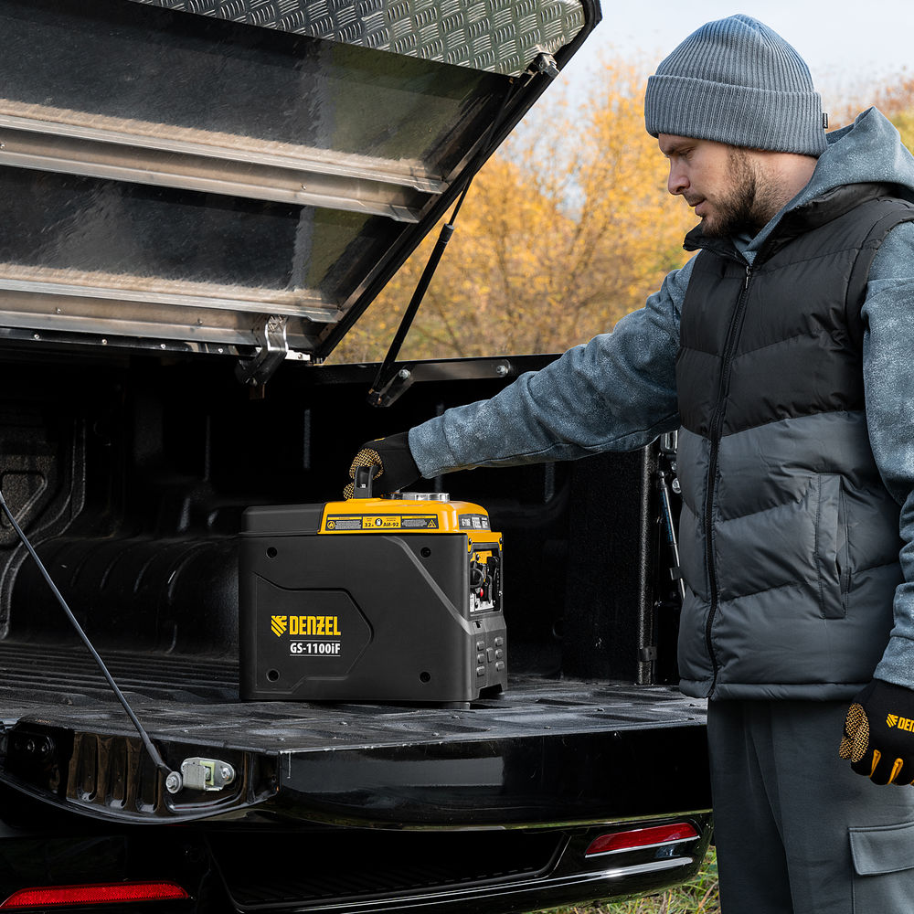 Генератор инверторный GS-1100iF, 1,1 кВт, 230 В, ручной старт DENZEL (94706)