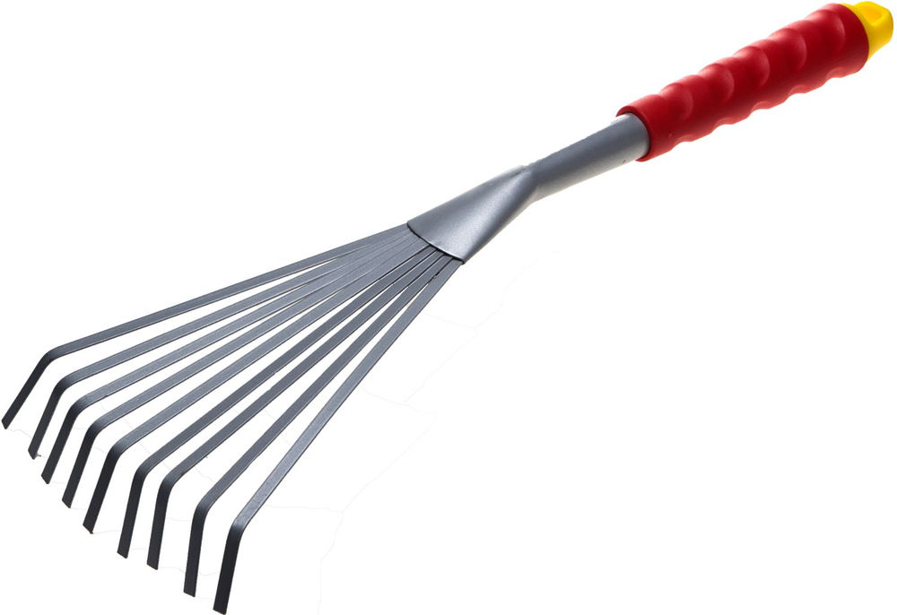 Веерные грабельки 420 мм, коннекторная система, с плоскими зубцами, углеродистая сталь GRINDA 8-421453_z01