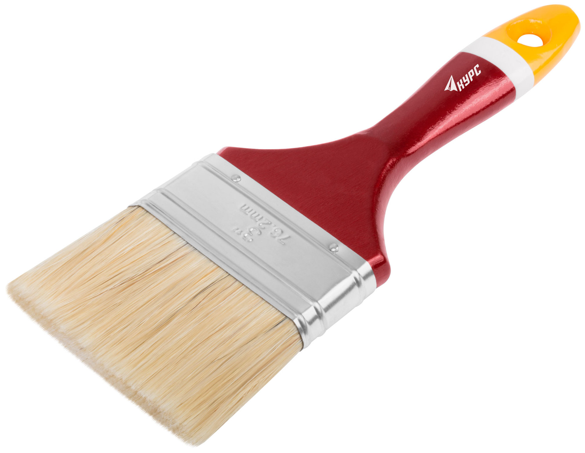 Кисть флейцевая Мастер, натур. щетина, деревянная ручка 3 (75 мм) (00837)