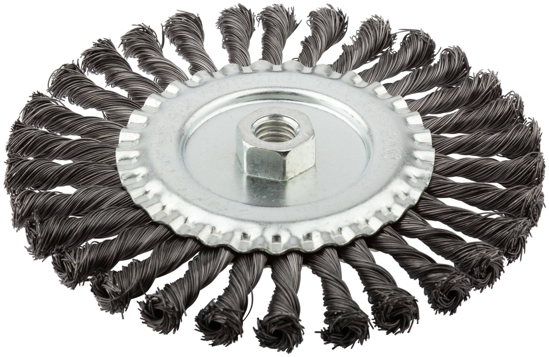 Корщетка-колесо, гайка М14, стальная витая проволока 175 мм (39125)