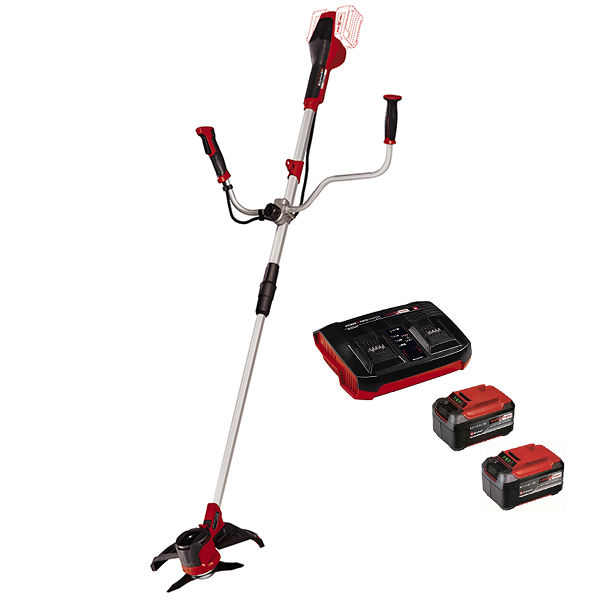 Коса аккумуляторная Einhell PXC AGILLO 36/255, 2х18В,BL,нож+леска,вел.рукоятка +2акк.5.2Ач+ЗУ 2х3А (3411320SET)