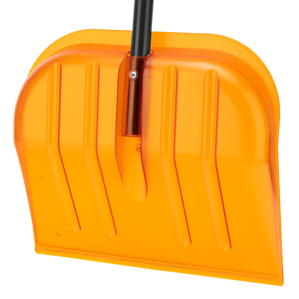 Лопата для уборки снега поликарбонат, 465х410х1390 мм, стальной черенок, усиленная Сибртех (61655)