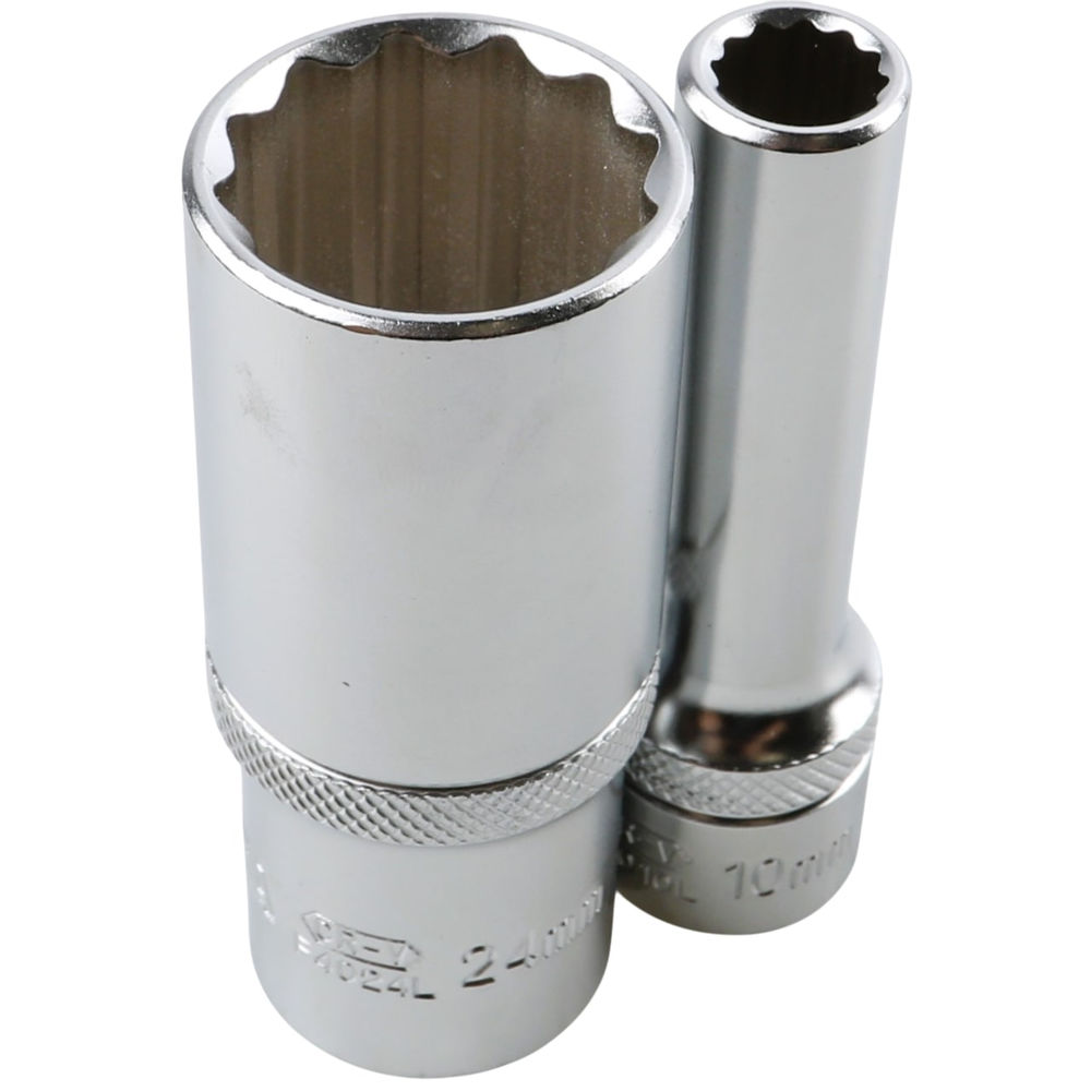 Набор глубоких торцевых головок 12-ти гранных 10 пр. на линейке, 10-24 мм 1/2 Licota TBS-23005