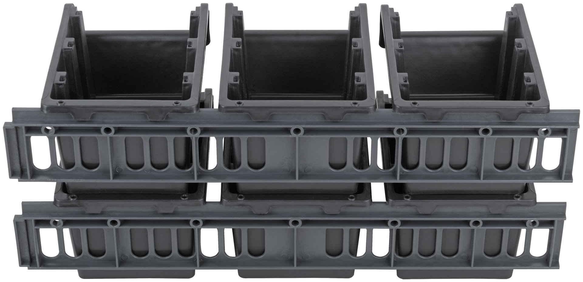 Набор Лотков для крепежа (15 шт. лотков 150х95х70 мм + 4 шт. планок), черные