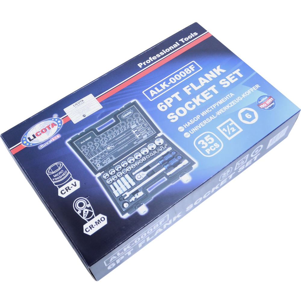 Набор торцевых головок 6-ти гранных 35 пр., 8-36 мм 1/2 Licota ALK-0008F