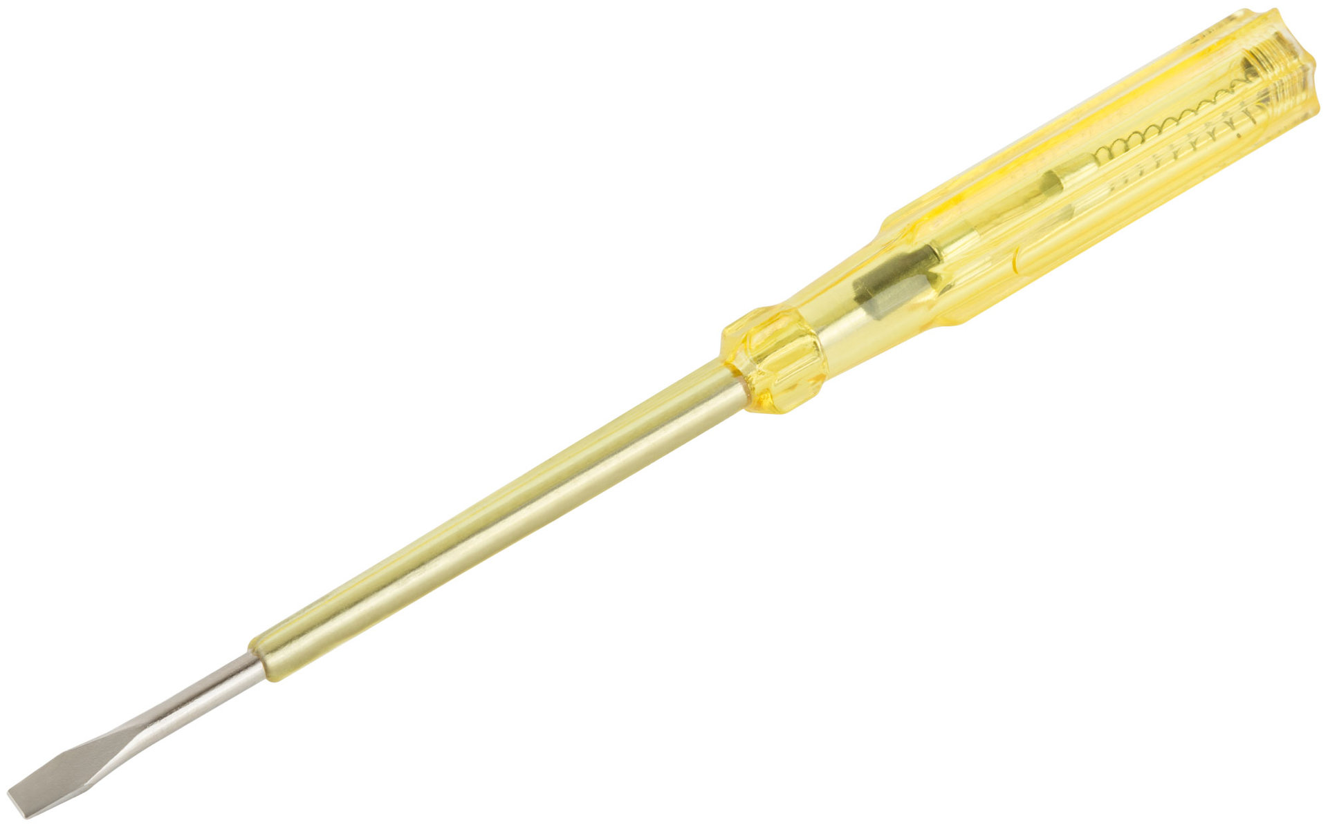 Отвертка индикаторная, желтая ручка 100 - 500 В, 190 мм (56502)