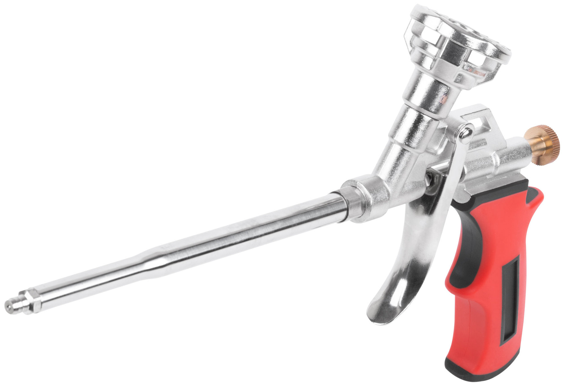 Пистолет для монтажной пены, прорезиненная ручка, поворотный верхний адаптор (14274)