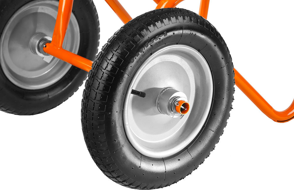 Строительная тачка двухколесная 110 л 200 кг пневматические колеса СИБИН СТ-22 39905_z01