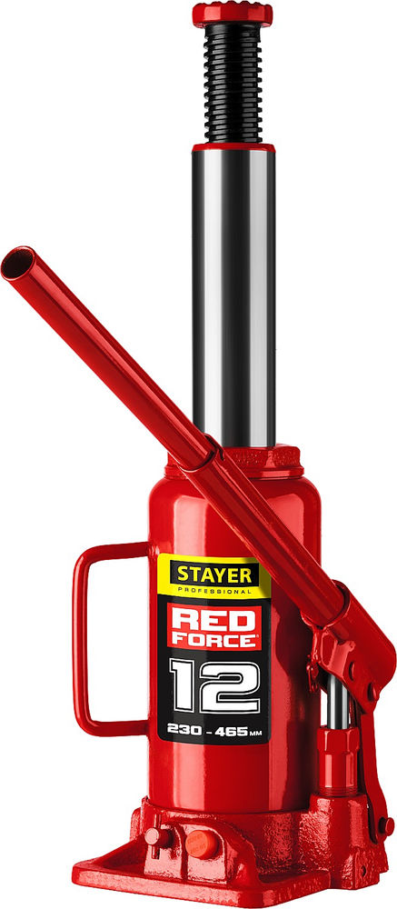 Домкрат бутылочный гидравлический 12 т, 230 - 465 мм RED FORCE Professional STAYER 43160-12