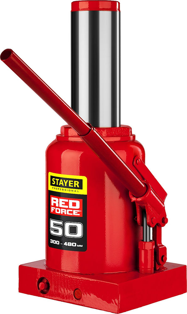 Домкрат бутылочный гидравлический 50 т, 300 - 480 мм RED FORCE Professional STAYER 43160-50