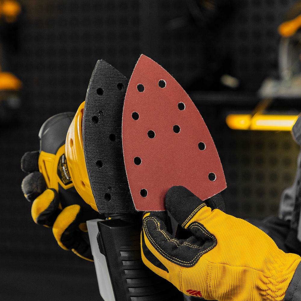 Треугольник абразивный на ворc. подложке под липучку, перф., P 240, 150х150х100 мм, 5 шт. Denzel (738667)