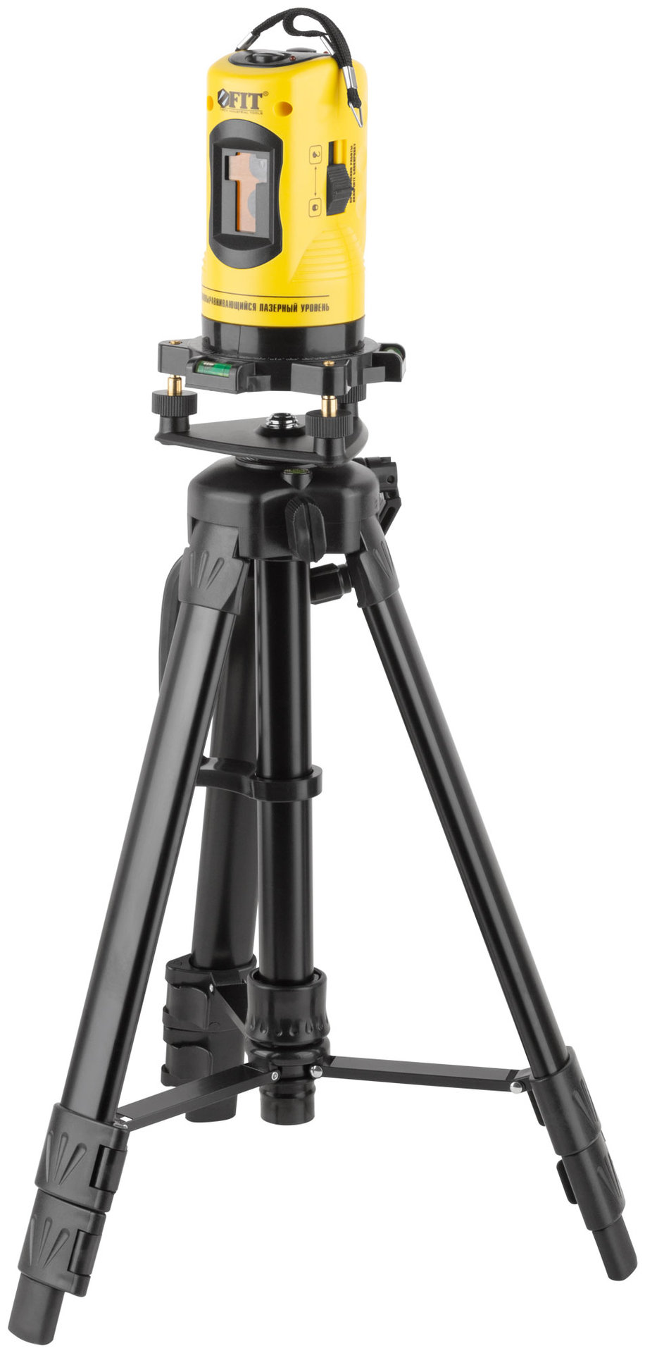 Уровень лазерный самоуспокаивающийся, красные лучи, крест, диапазон 10 м, тренога, очки, пластиковый кейс (18665)