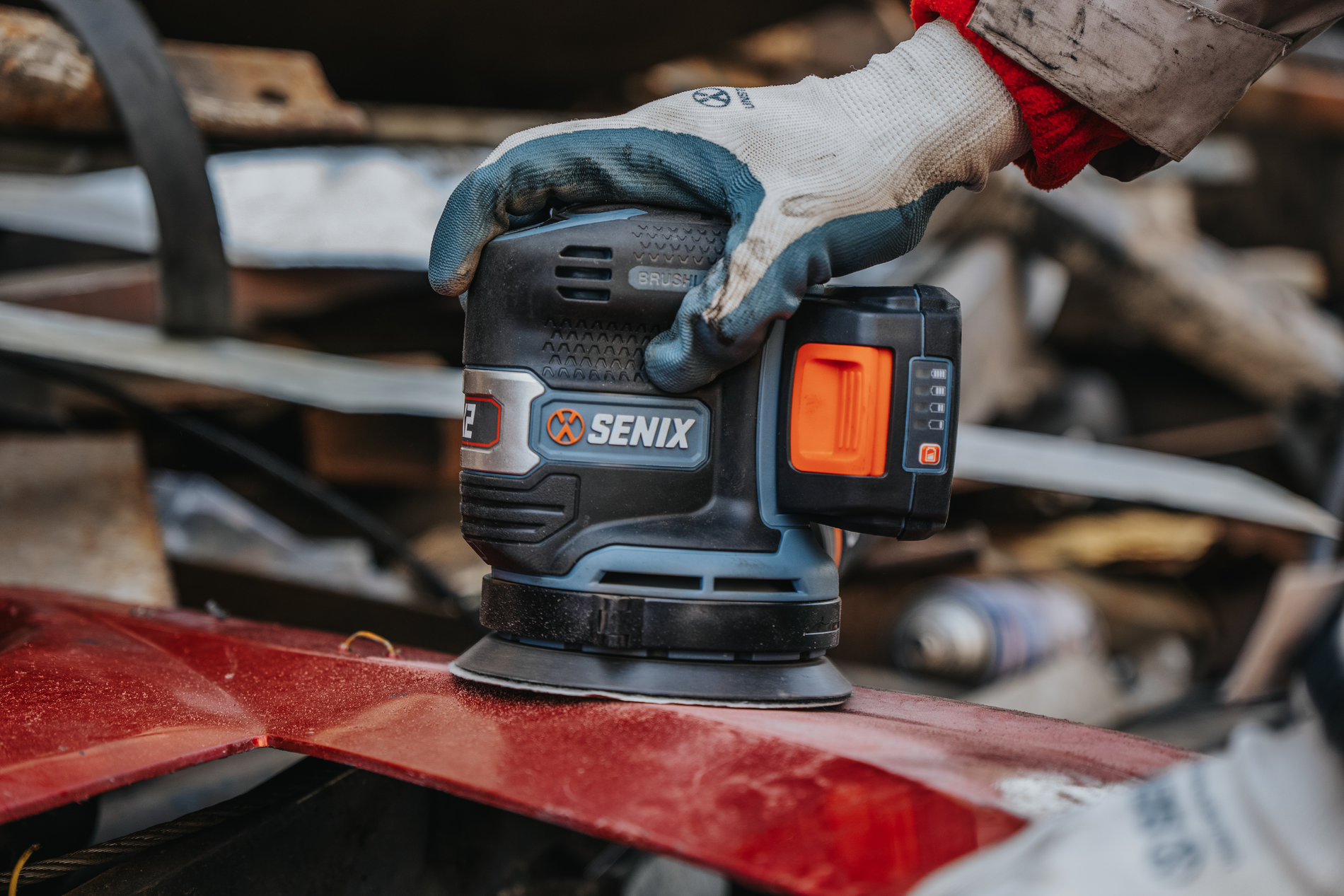 Орбитальная (эксцентриковая) шлифмашина, бесщ.дв., 125 мм, без АКБ и ЗУ X2 20В