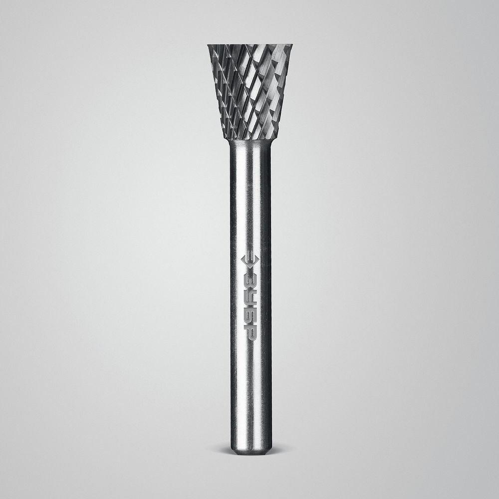 Борфреза твердосплавная 12?13 мм, тип N (обратный конус, угол 30°), хв-к 6 мм ЗУБР ПРОФЕССИОНАЛ 28812-12-13