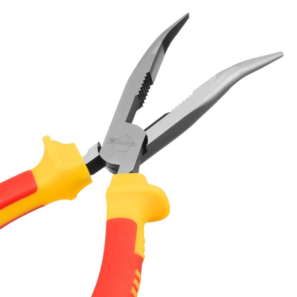 Длинногубцы изогнутые Insulated, 200 мм, двухкомпонентные рукоятки Matrix Professional (17474)