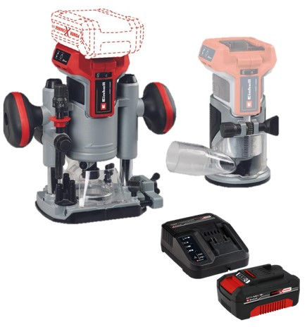 Фрезер аккумуляторный Einhell PXC TP-RO 18 Set Li BL,18В,10-30 т/мин,цанга 6/8 мм+1акк.4 Ач+ЗУ 3А (4350410SET)