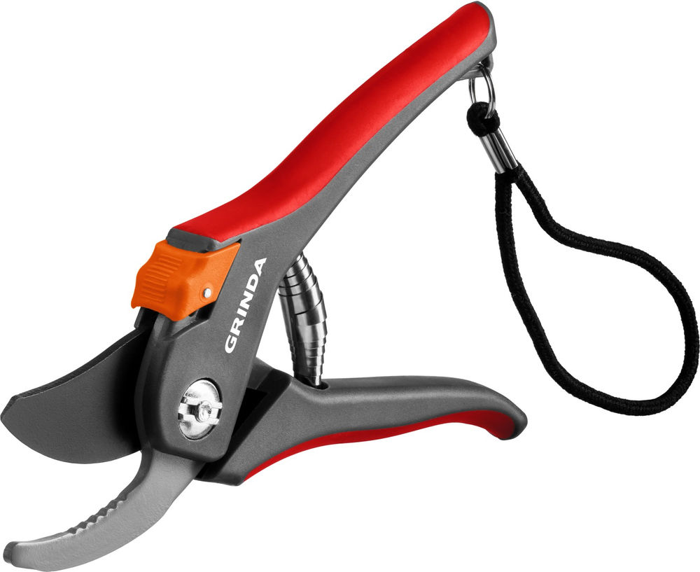 Плоскостной секатор G-26, 205 мм, углеродистая сталь, закаленные лезвия, тефлоновое покрыт., двухкомпонентные пластиковые рукоятки GRINDA 8-423102_z02