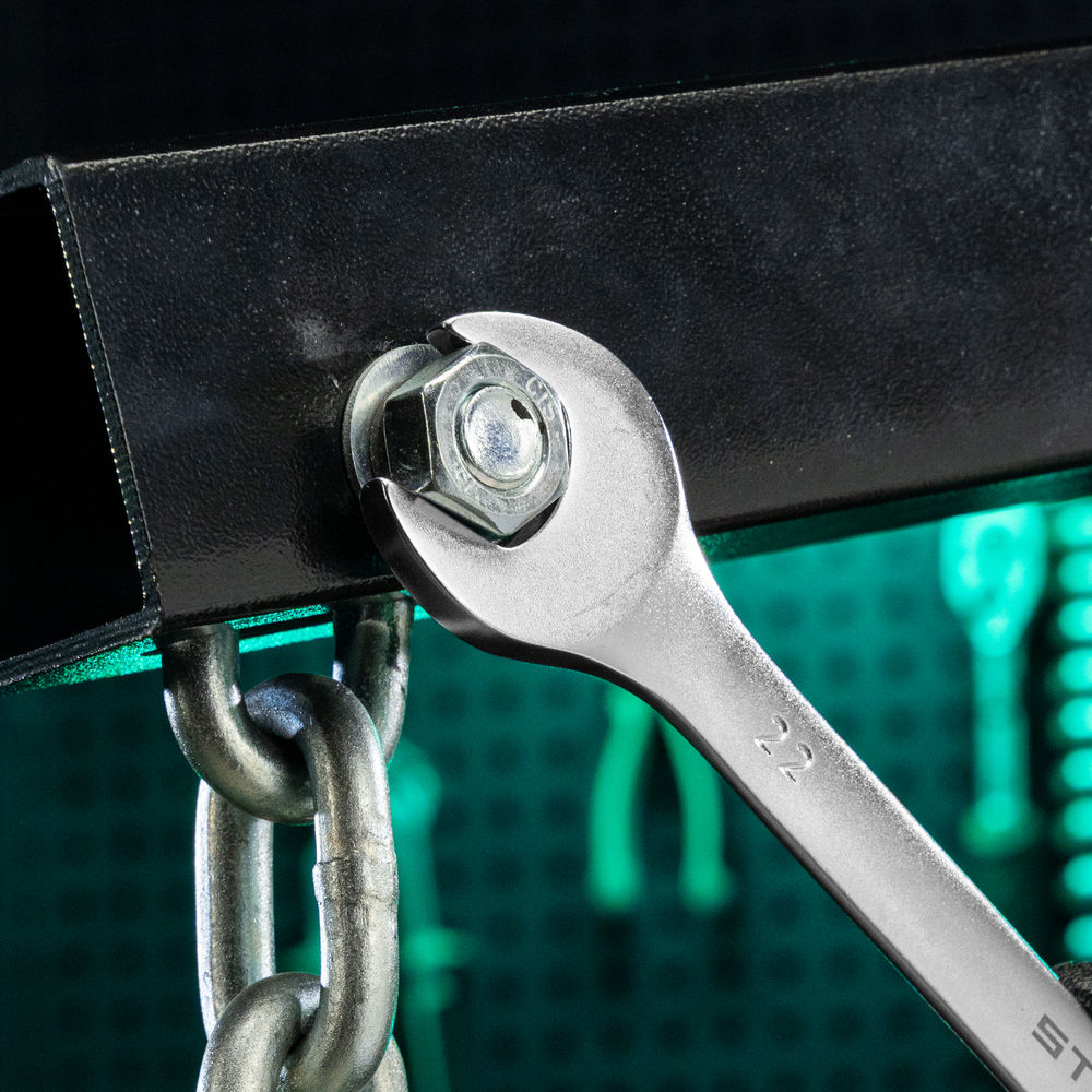 Ключ комбинированный, 22 мм, CrV, матовый хром Stels