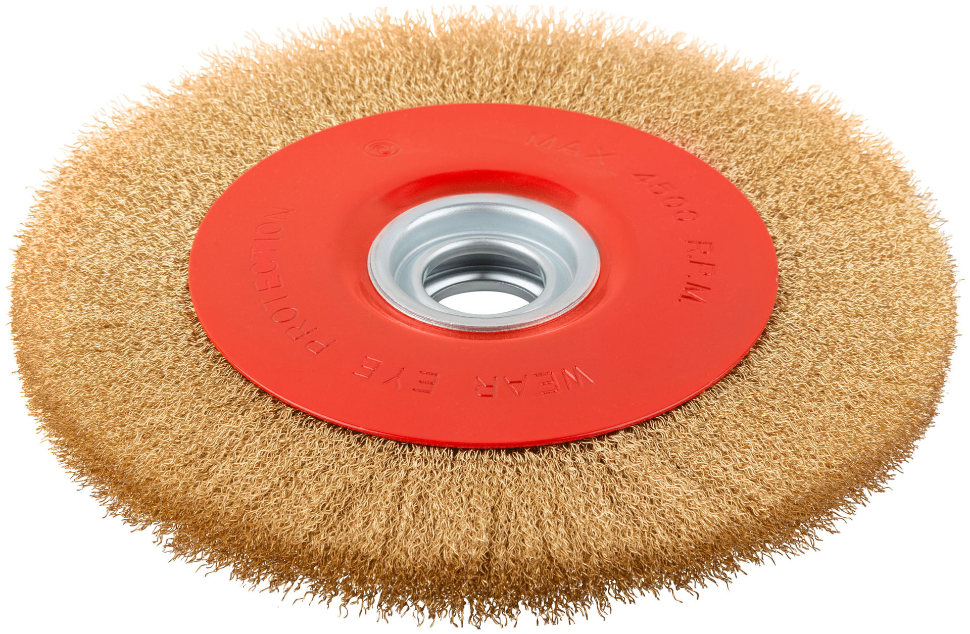 Корщетка-колесо, стальная латунированная волнистая проволока 250 мм (39017)