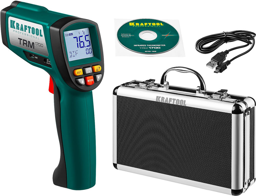 Пирометр инфракрасный TRM-1700, –30° +1650°С KRAFTOOL 45701-1650