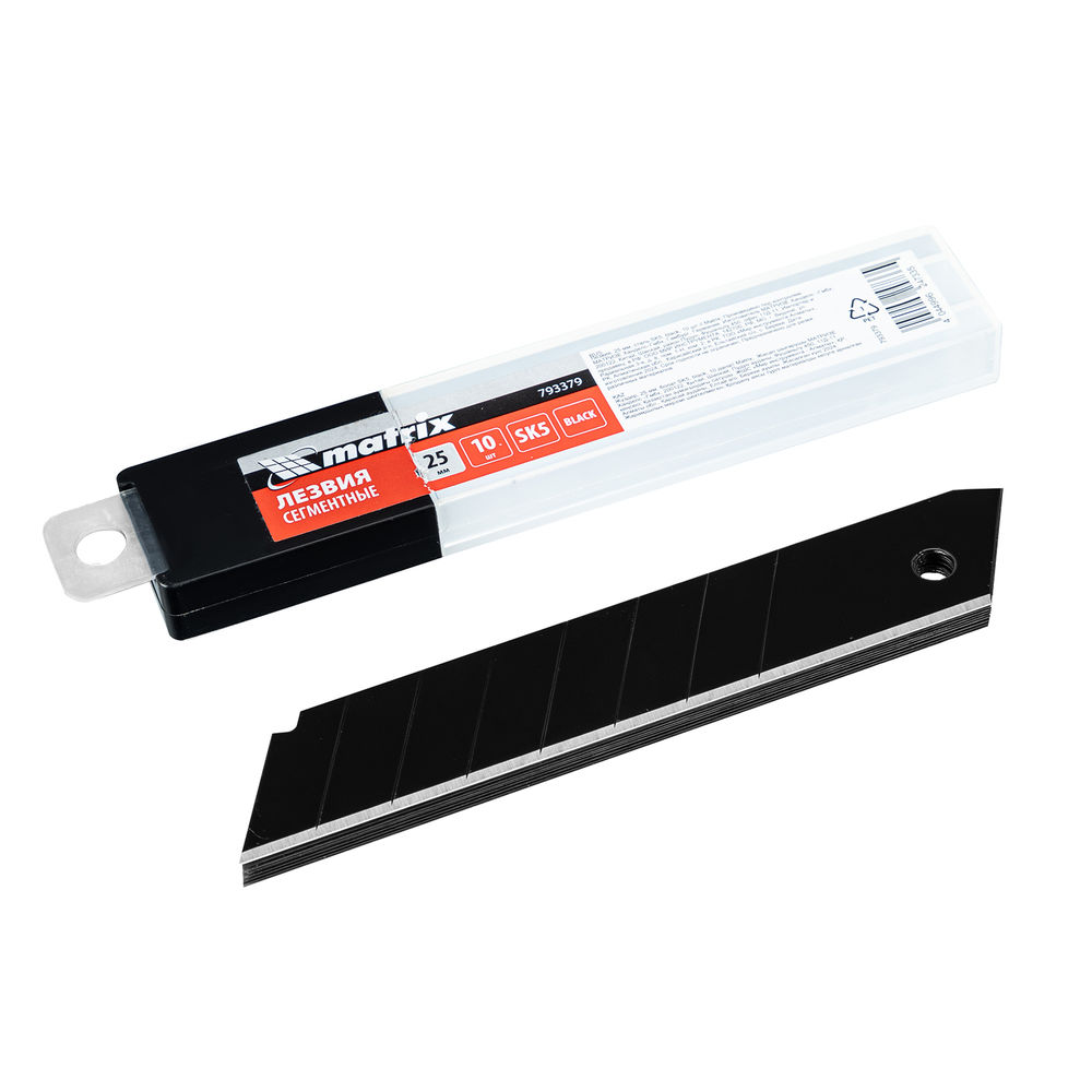 Лезвия, 25 мм, сталь SK5, black, 10 шт Matrix (793379)