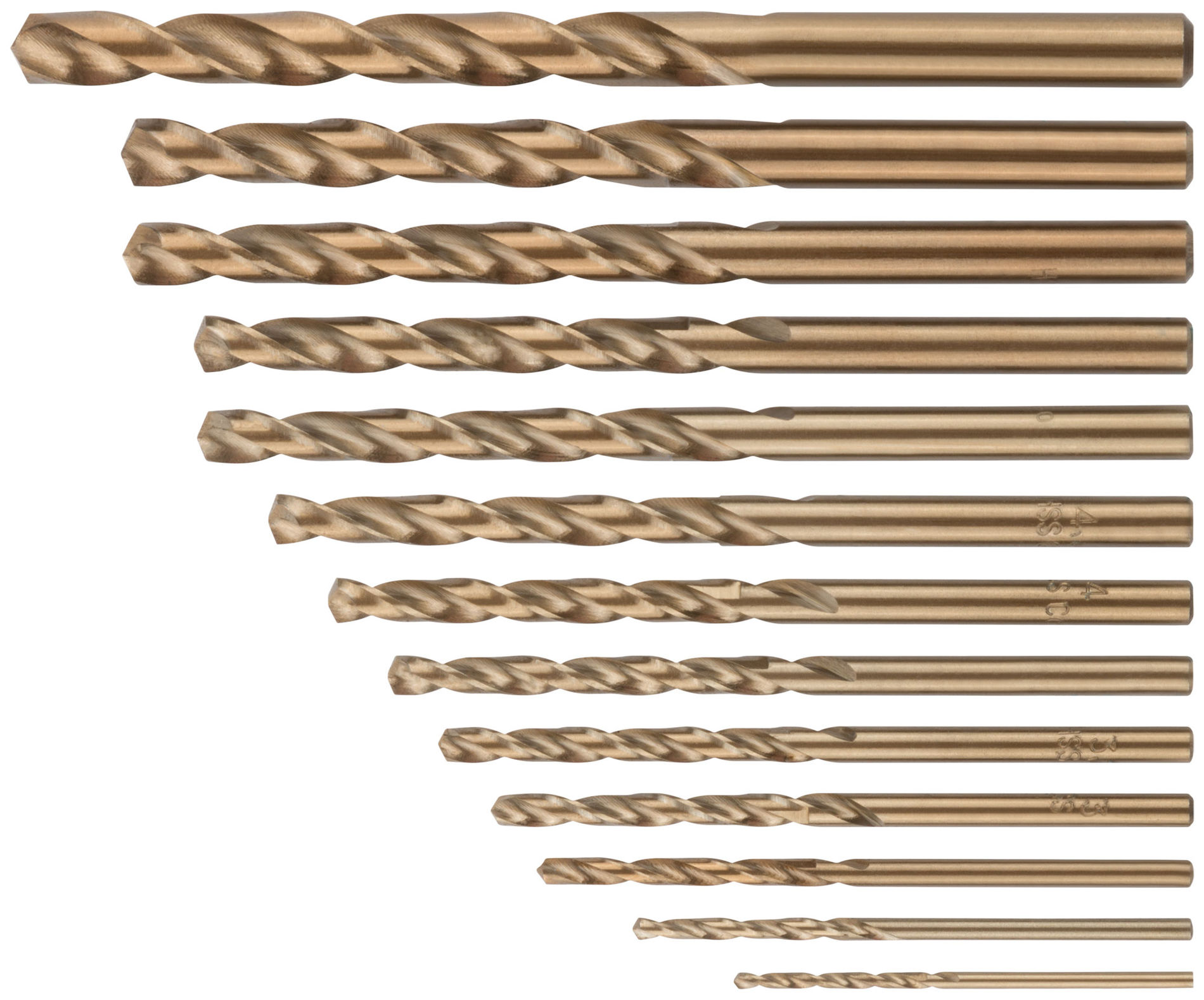 Набор сверл HSS по металлу с добавкой кобальта 5%, 13 шт. (1,5-2-2,5-3-3,2-3,5-4-4,5-4,8-5-5,5-6-6,5 мм) (34015)