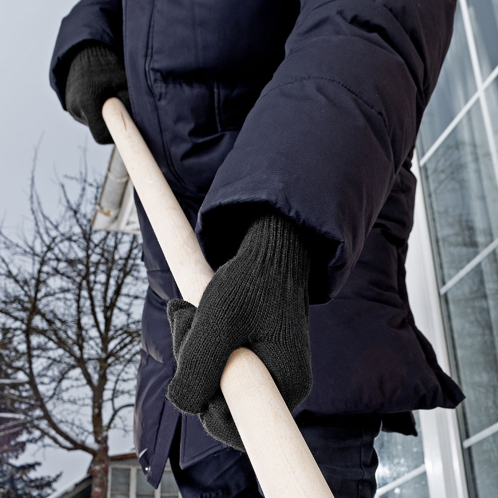 Перчатки трикотажные, акрил, черный, оверлок Сибртех (68651)