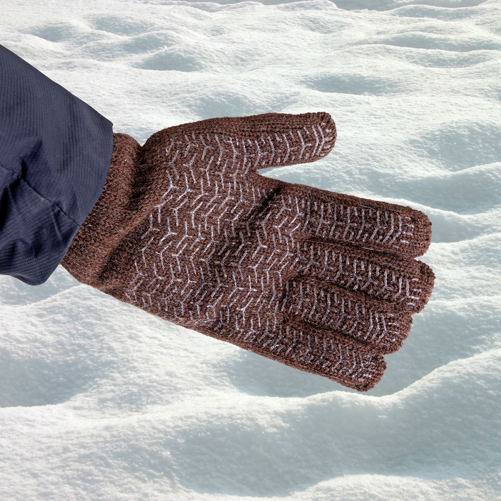 Перчатки трикотажные, двойные, верблюжья и овечья шерсть, ПВХ покрытие, Сибртех (68635)