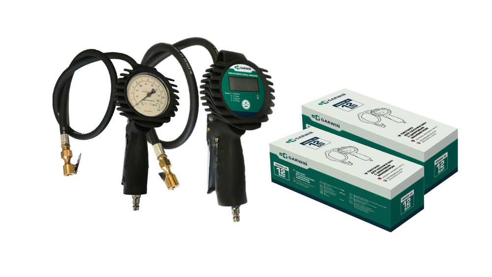 Пистолет для накачки шин с цифровым манометром, 12 бар, GARWIN PRO, 806006-03